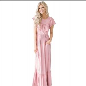 Pink Maxi dress - with pockets